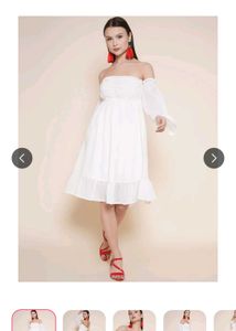 Cute Of shoulder Off White Midi Dr