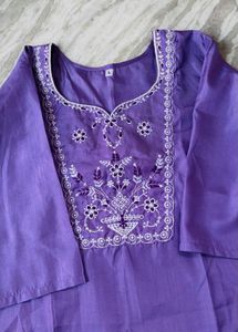 Elegant Purple Embroidered Kurta Set