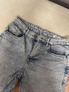 Acid Wash Straight Leg Jeans