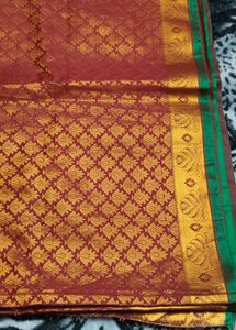 Elegant Yellow &amp; Red Kanchipuram Silk Saree