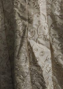 Beautiful  Cream Colur Full Length  Gown With Golden Embroidery