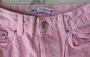 Pink Wide Leg Jeans