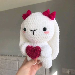 Handmade Crocheted Bunny With Heart