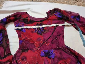 Floral Print Chiffon Anarkali With Dupatta