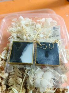 Unique Black & White Square Earrings