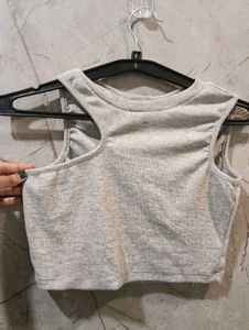 Gray Cropped tank Top (size-M)