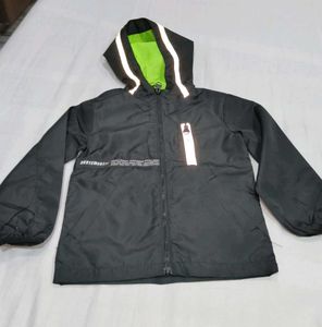 Black Hooded Lightweight Jacket