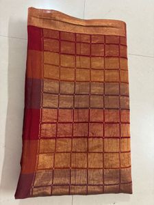 Elegant pure Cotten with Zari work Saree