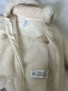 New Born Cozy Cream Fleece Baby Onesie