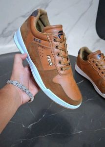 Premium Brown Leather Sneakers