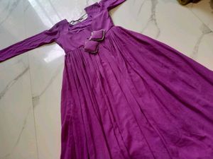 Elegant Purple Anarkali Kurta Set 3pc M
