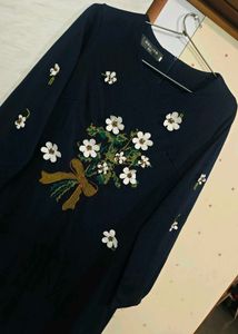 Chic Navy Blue Floral Dress