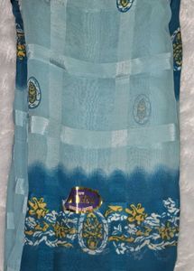 Beautiful Blue Saree without blouse