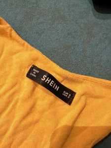 Yellow V-Neck Racerback Crop Top