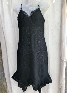 222510. Black Lace Slip Dress