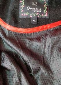 Pure  Black Trench women Coat