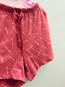 Pink Sleep Shorts with "Self Love" Print