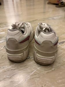 White Lace-Up Sneakers