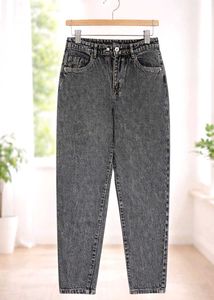 Grey Acid Wash Mom Jeans