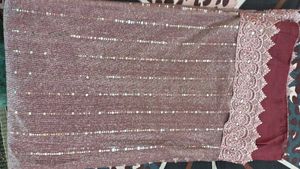 Sparkling Lavender Saree with Embellishments