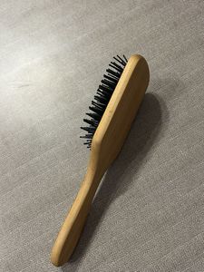 Wooden Paddle + Pink Hair Brush