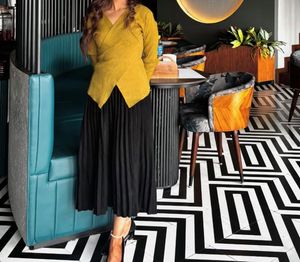 Stylish Yellow Wrap Top