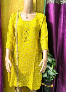 Vibrant Yellow Printed Kurta beautiful look