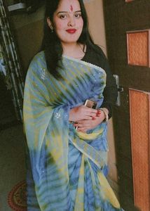 Beautiful Blue & Yellow Saree