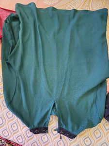 Elegant Green Embellished Neck top