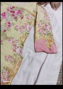 Patchwork suit with chiffon dupatta