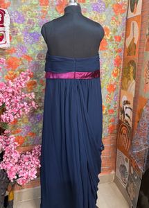3 for 999 Elegant Navy Blue Strapless Gown