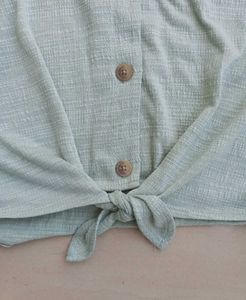 Imported Soft Mint Button-Up Top