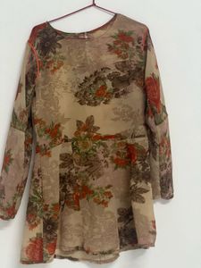 Elegant Floral Print short Kurti
