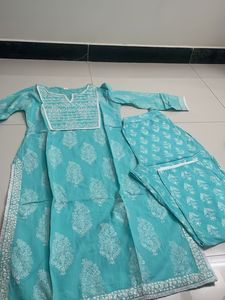 Blue Printed Kurta and Palazzo Set