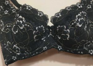 Black Lace Trimmed Bra For 34 D Bust