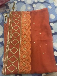 Elegant Orange Embroidered Kurta