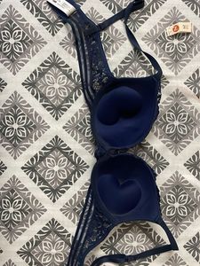 Navy Blue Lace Bra