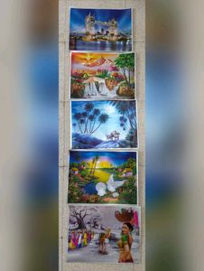 Set of 5 Metallic art posters
