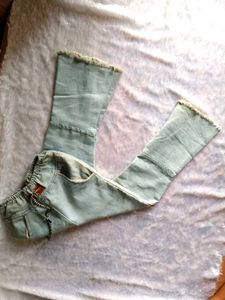 Girls Light Blue Butterfly Flared Jeans | 2 to 4 Y