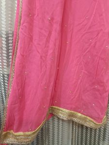 Suit With Flaired plazo N Dupatta