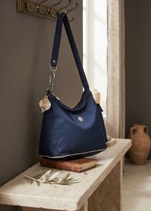 New Chic Navy Blue Hobo Bag with key chain free