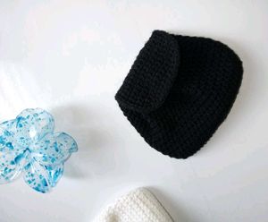 Handmade Crochet Mini Pouch | Black &amp; White |