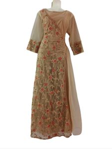 Elegant Beige Embroidered Dress 😍👑
