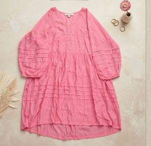 Pink Tiered Babydoll Dress