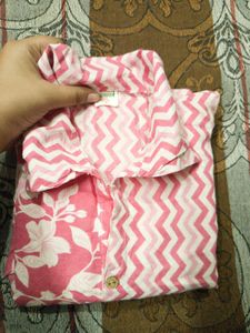 Pink Floral &amp; Zigzag Button-Down Shirt