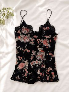 Floral Lace Trim Cami Slip