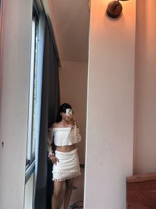 White Off-Shoulder Crop Top