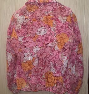 Y2k Floral Print Button-Up Shirt