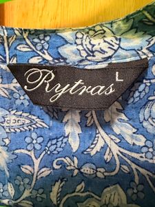 Blue Floral Print Kurta
