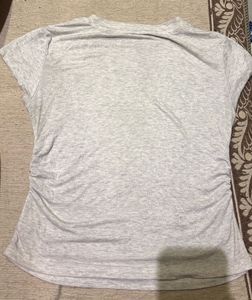 Gray Ruched T-Shirt